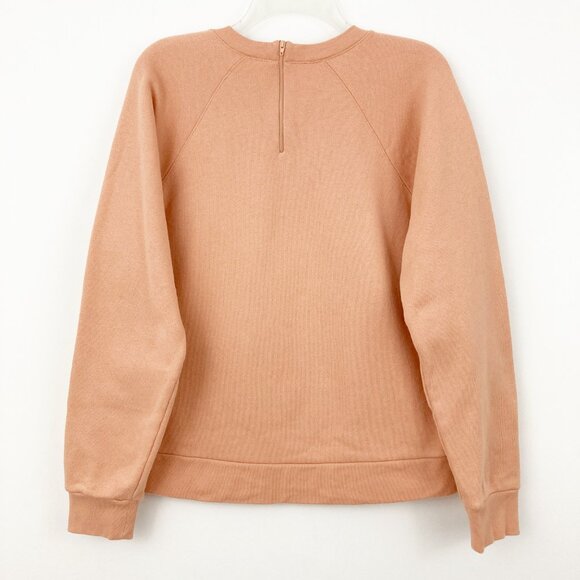Sandro Blason Sweatshirt Size 2 or US 6 Apricot Crewneck Cotton Raglan Sleeve - Picture 3 of 10